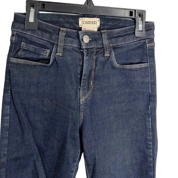 L’AGENCE Margot High Rise Skinny Jeans Midnight Navy Size 23 - Picture 3 of 10